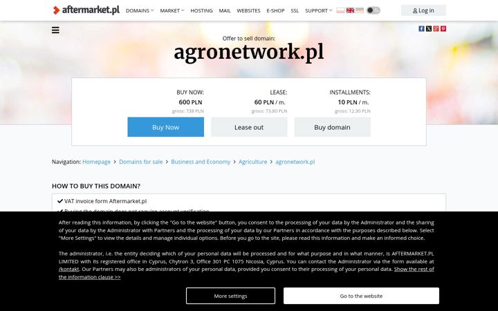 Ekrano kopija agronetwork.pl