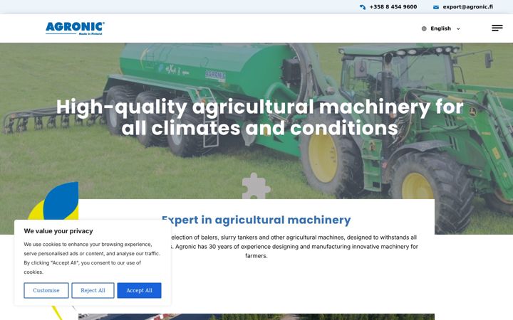 Ekraanipilt saidist agronic.fi