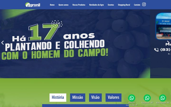 Skjámynd af agronilnordeste.com.br