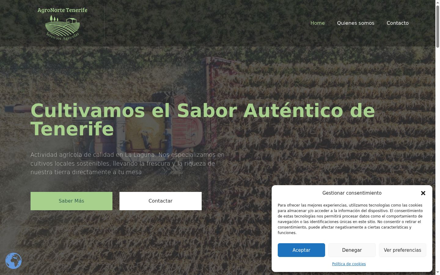 Screenshot del banner di consenso mostrato prima di qualsiasi interazione
