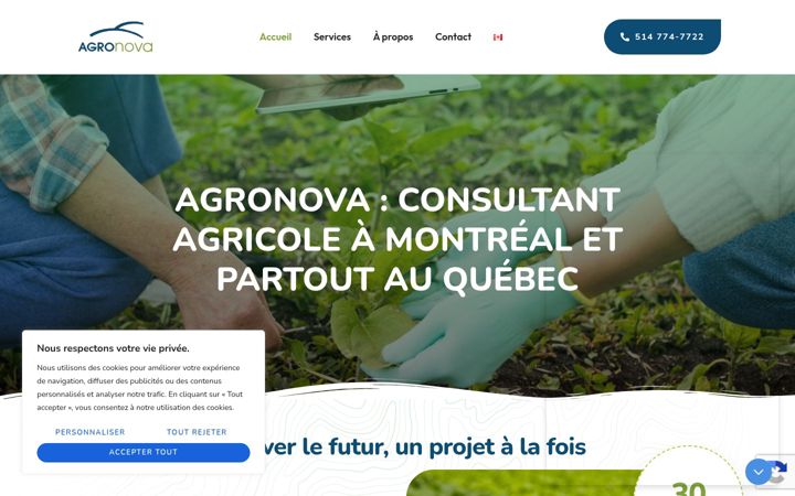 Zrzut ekranu agronova.ca