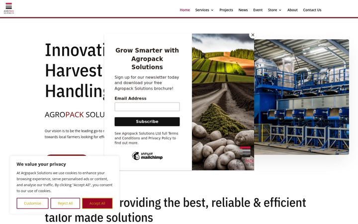 Posnetek zaslona agropacksolutions.com