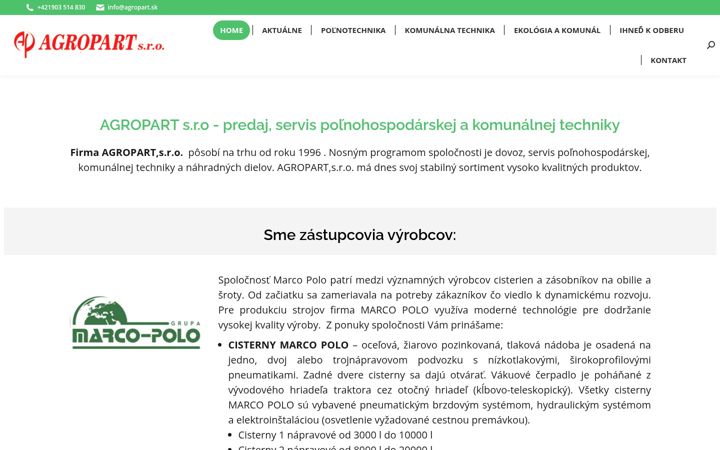Screenshot of agropart.sk