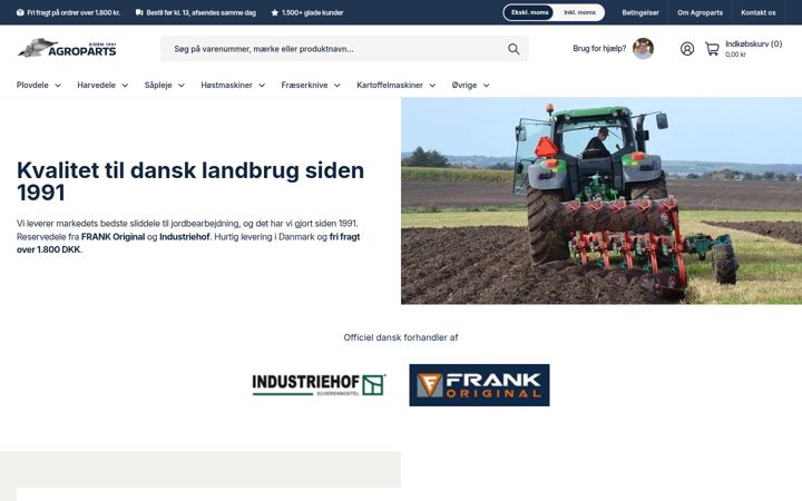 Screenshot of agroparts.dk