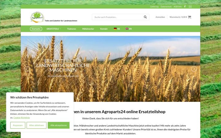 Screenshot of agroparts24.com