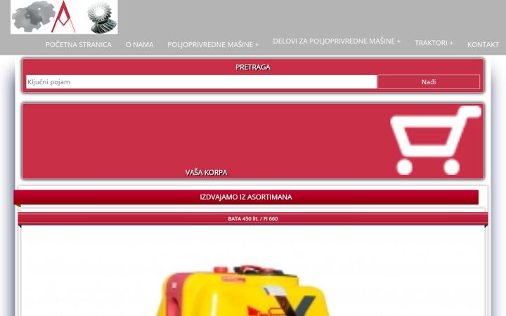 Screenshot of agropartsandmachines.com