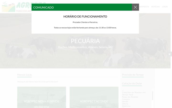 Screenshot of agropec.agr.br