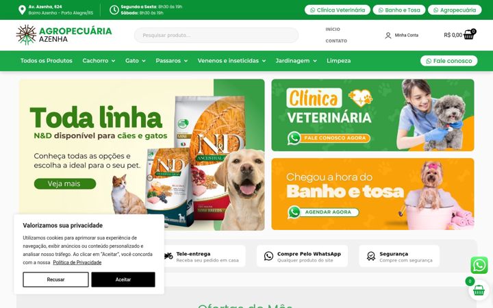 Screenshot von agropecuariaazenha.com.br