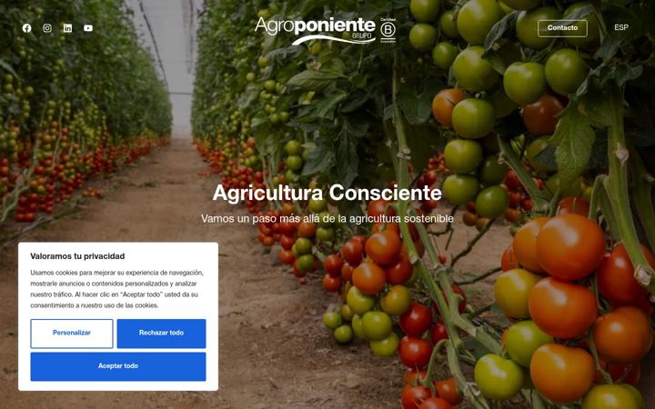 Captura de pantalla de agroponiente.com