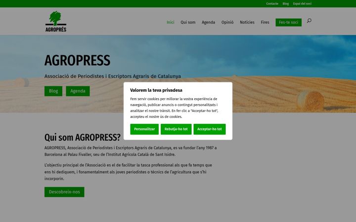 Skärmbild av agropres.cat