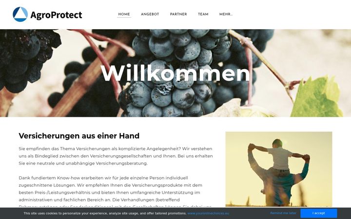 Snímek obrazovky agroprotect.ch