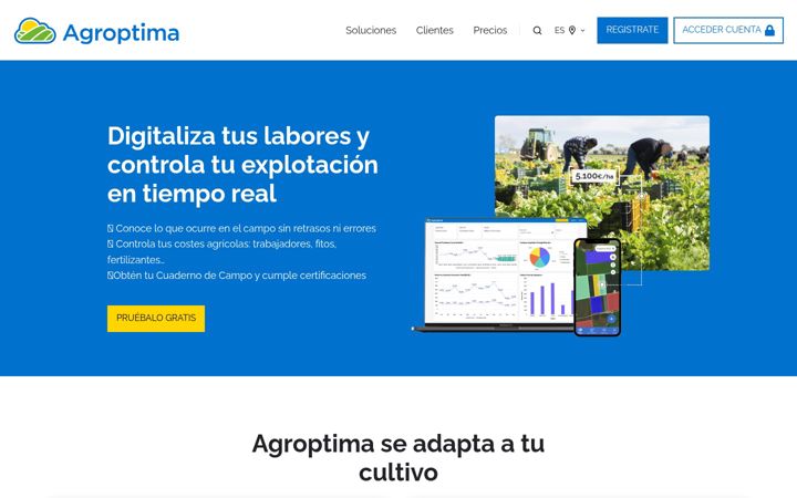 Screenshot of agroptima.com