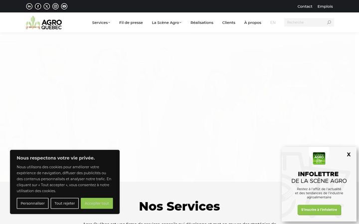 Screenshot of agroquebec.com