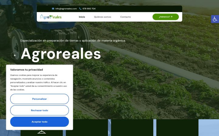 Posnetek zaslona agroreales.com
