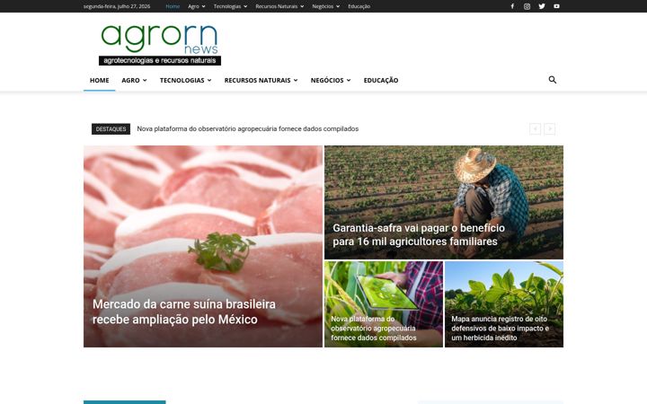 Screenshot of agrornnews.com.br