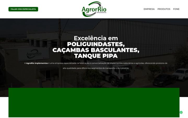 Snímek obrazovky agrorrioimplementos.com.br