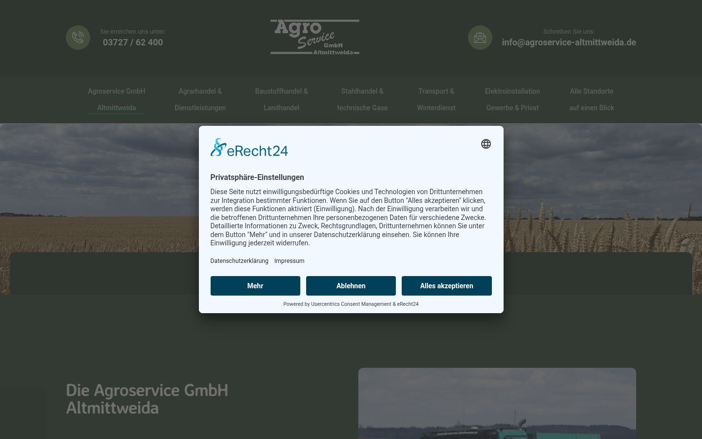 Screenshot del banner di consenso mostrato prima di qualsiasi interazione