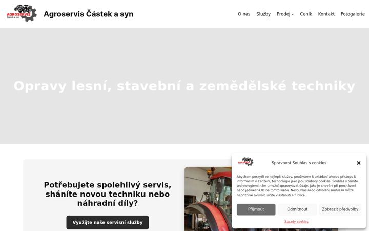 Ekraanipilt saidist agroserviscastekasyn.cz