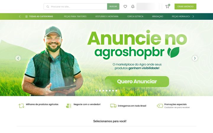 Posnetek zaslona agroshopbr.com