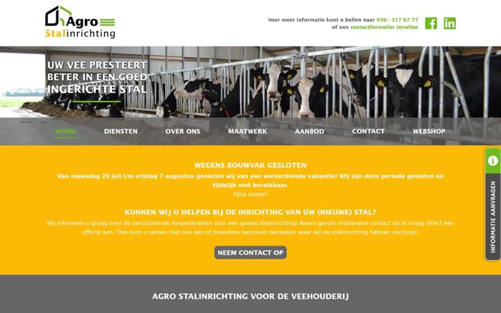 Screenshot of agrostalinrichting.nl