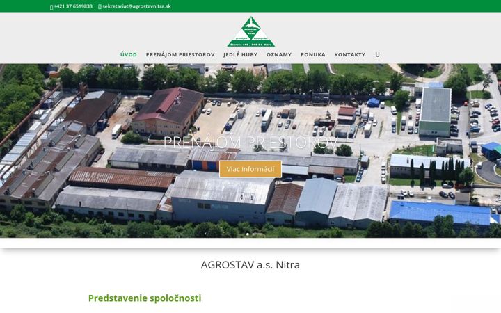 Screenshot stránky agrostavnitra.sk