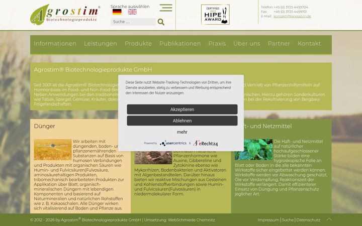 Screenshot of agrostim.de