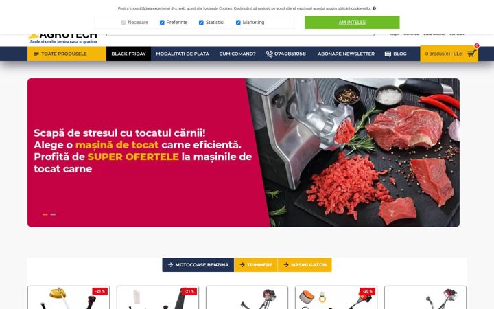Captură de ecran a agrotech.ro