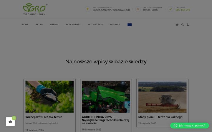 Captură de ecran a agrotechnology.pl