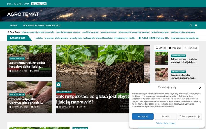 Captură de ecran a agrotemat.pl