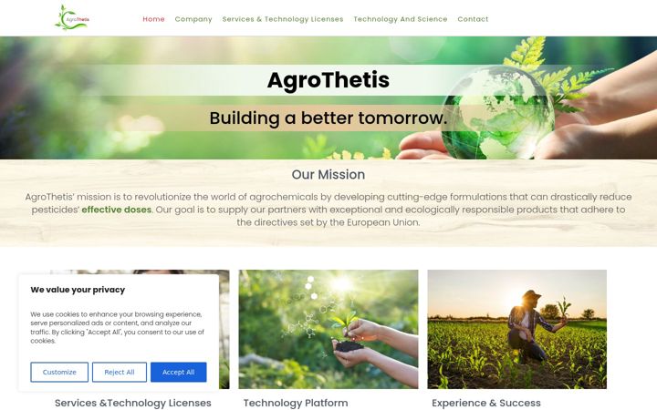 Skærmbillede af agrothetis.com