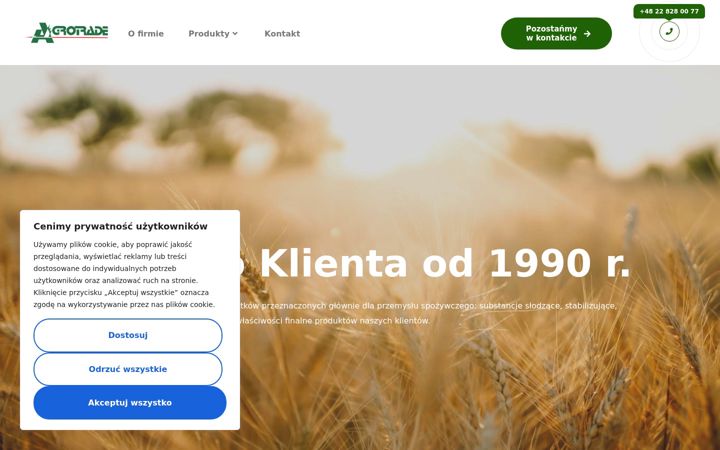 Screenshot stránky agrotrade.com.pl