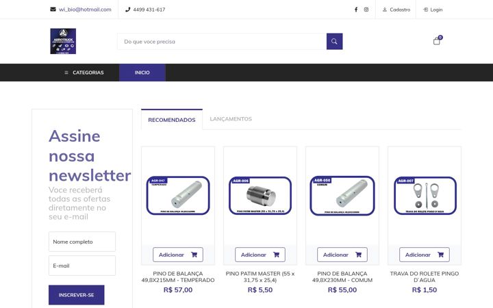 Screenshot of agrotruckpecasautomotivas.com.br