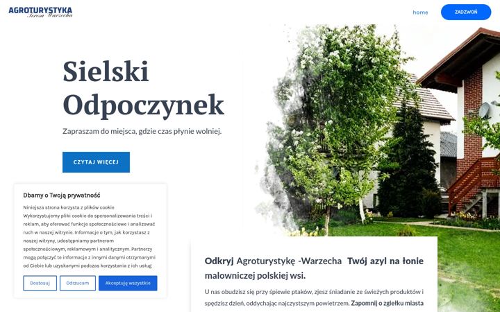 Captură de ecran a agroturystyka-warzecha.pl