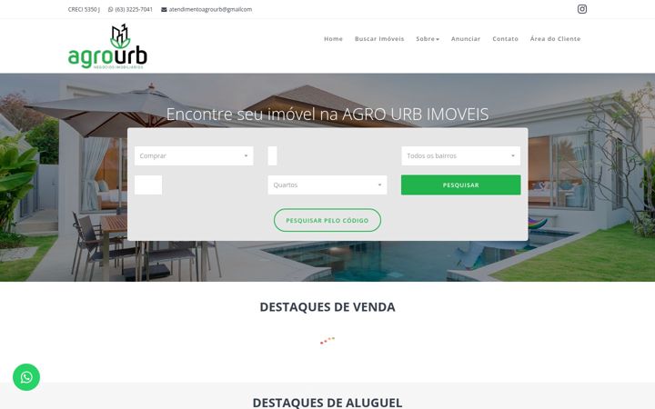 Screenshot of agrourbimoveis.com.br