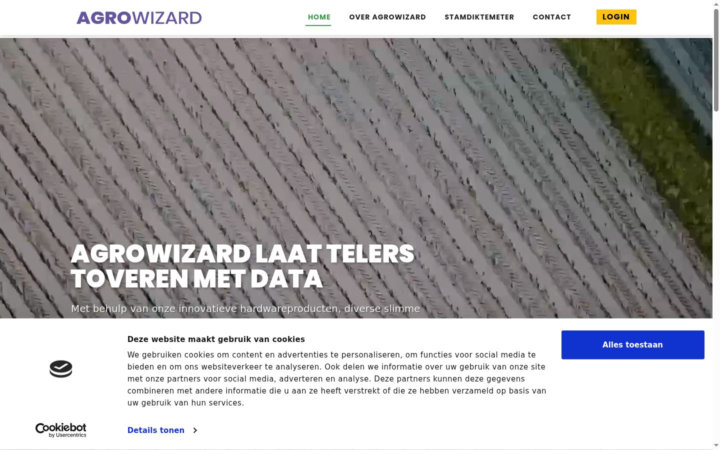 Screenshot van de toestemmingsbanner zoals getoond vóór enige interactie