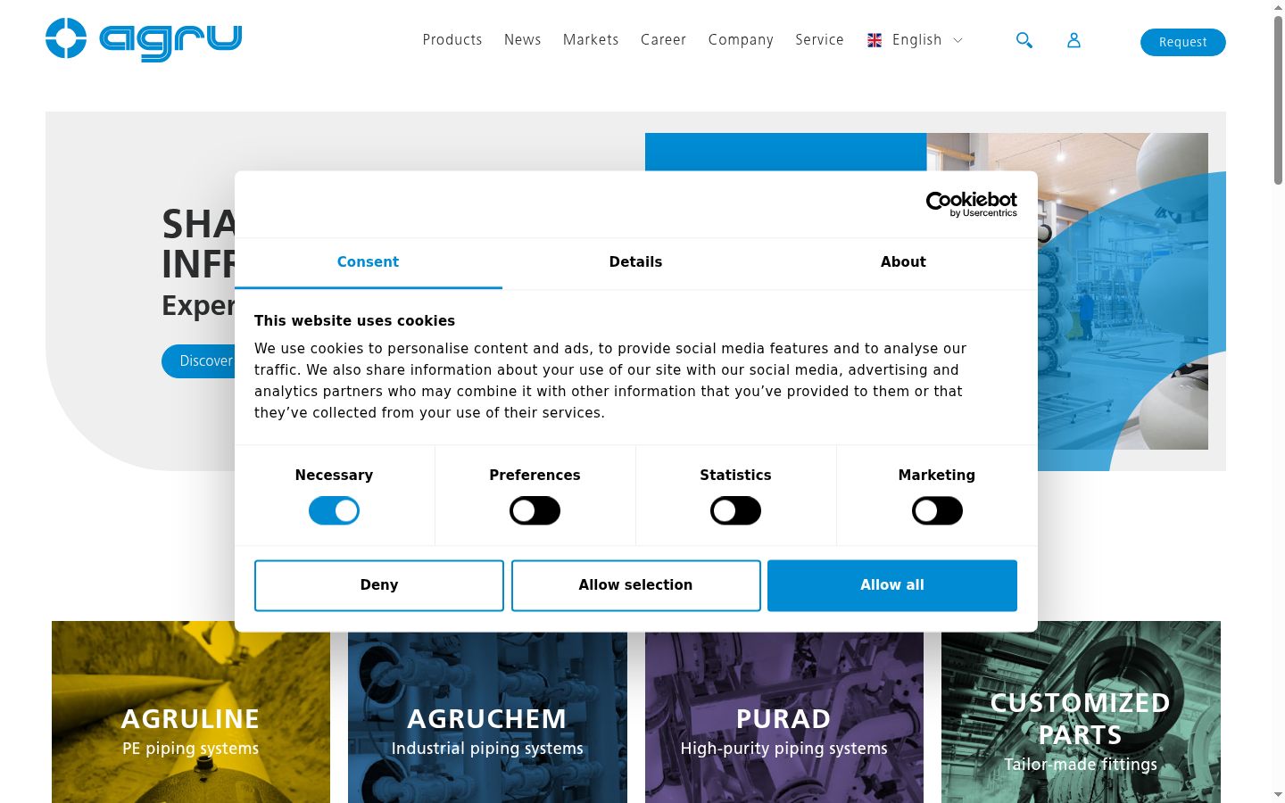 Screenshot of the consent banner shown before any interaction