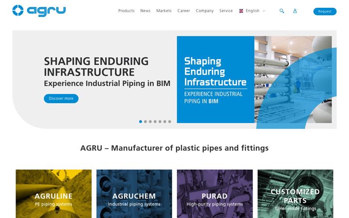 Screenshot of agru.at