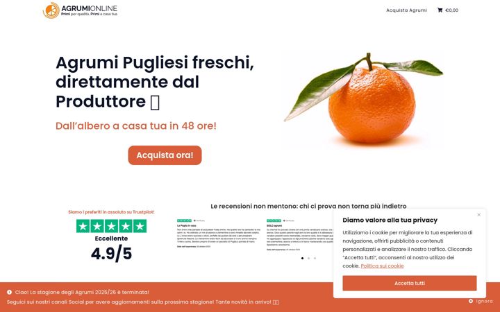 Screenshot di agrumi.online