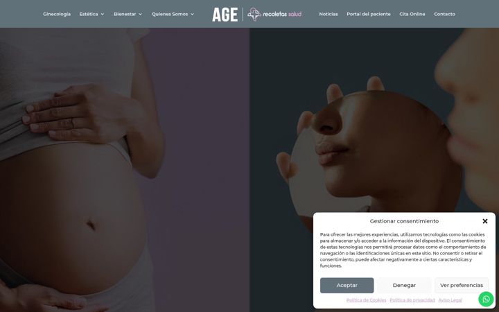 Captură de ecran a agrupacionginecologica.es