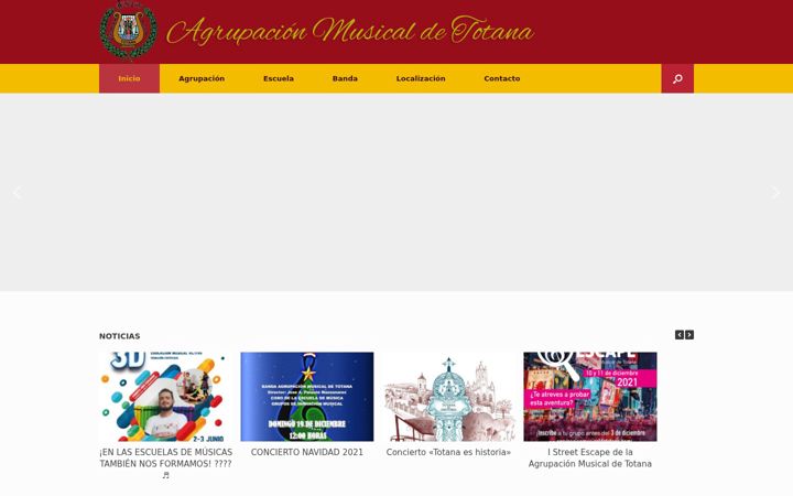 Екранна снимка на agrupacionmusicaldetotana.com