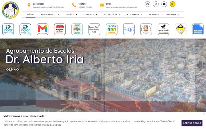 Screenshot of agrupalbertoiria.edu.pt