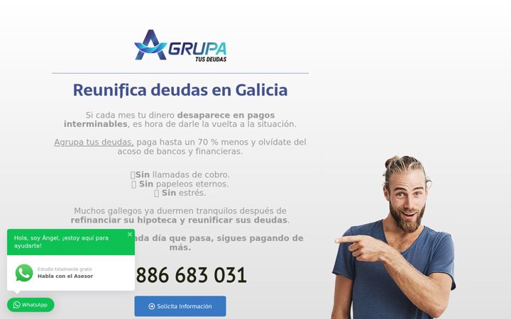 Skärmbild av agrupatusdeudas.com