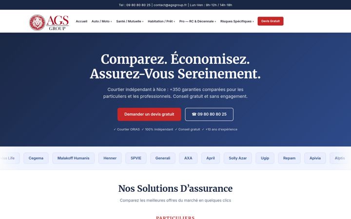 Ekrānuzņēmums no ags-assurance.fr