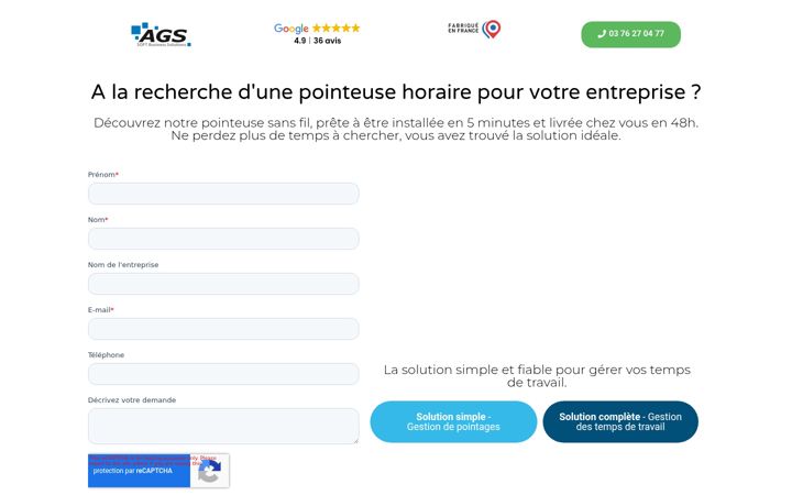 Capture d'écran de ags-badgeuses.com