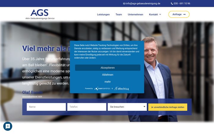 Screenshot stránky ags-gebaeudereinigung.de