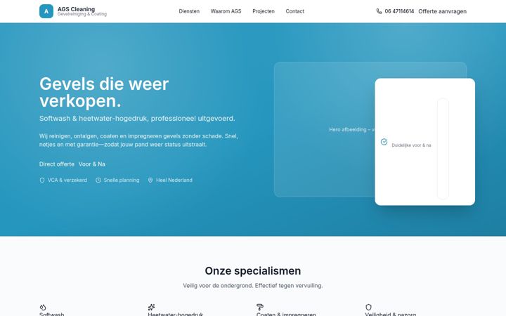Screenshot of agscleaning.nl