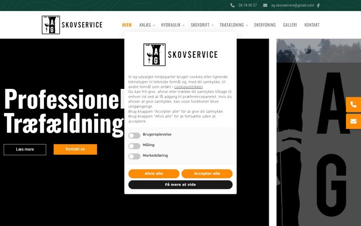 Screenshot of agskovservice.dk