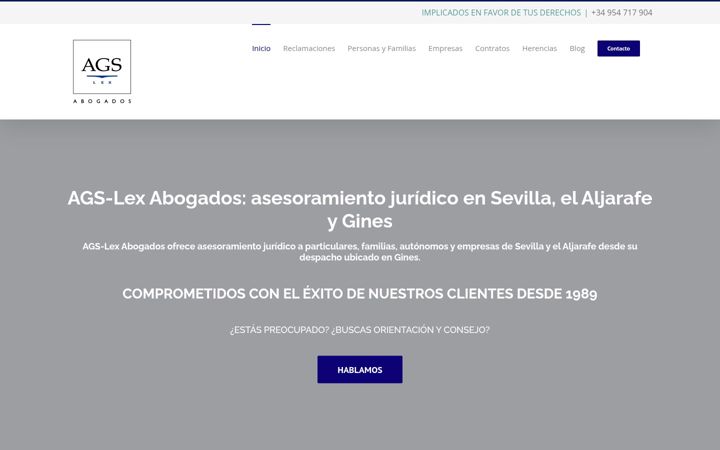 Screenshot of agslexabogados.com
