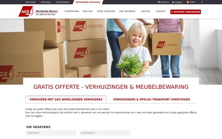 Screenshot von agsmovers.be