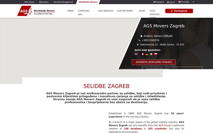 Screenshot von agsmovers.hr